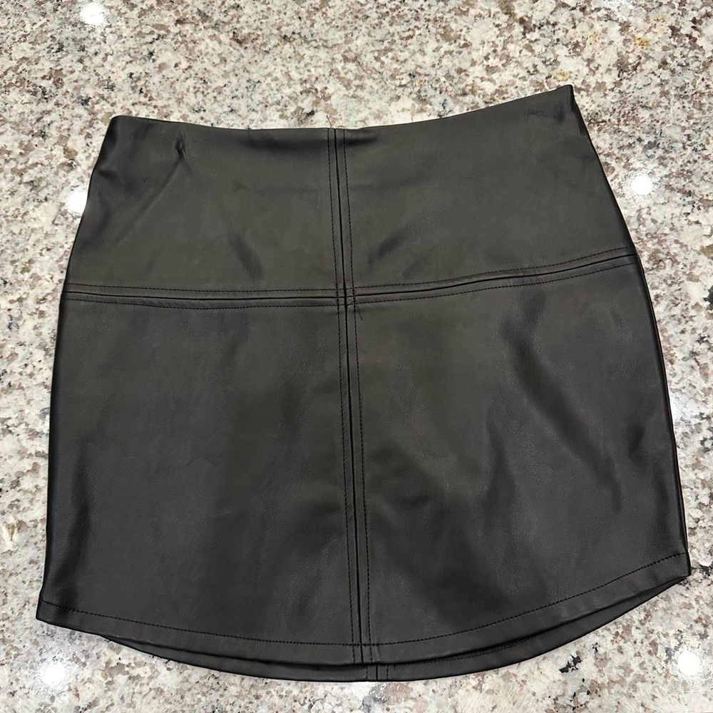 Black Faux Leather Skirt
